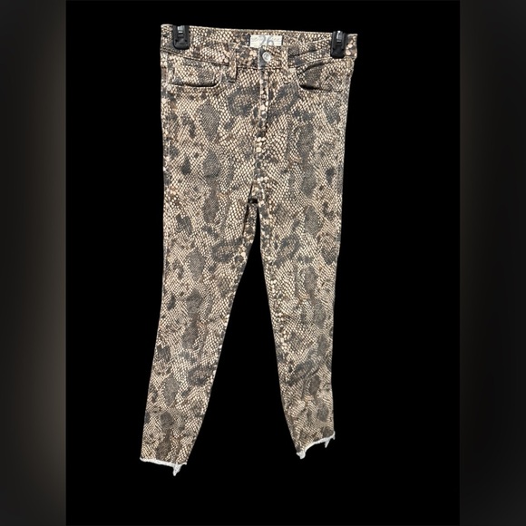 Free People Hi-Rise Snakeskin Print Skinny Jean - Picture 2 of 5